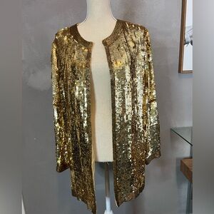 Tan-Chho silk GOLD sequin / beaded dress. Oversized Ñ. Emily in París vibes